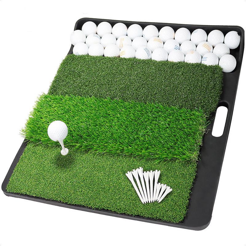 golf-hitting-mat-with-tray-3-grass (1) Golf Hitting Mat with Tray 3 Grass - 图片 1