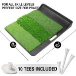 Golf Hitting Mat with Tray 3 Grass - 图片 4